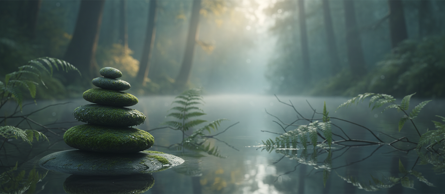 Serene natural setting representing balance and tranquility